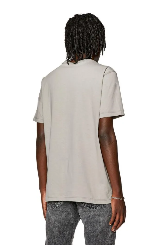 Men TJustOd Light Grey Diesel Tshirts Men TJustOd Light Grey Diesel Tshirts