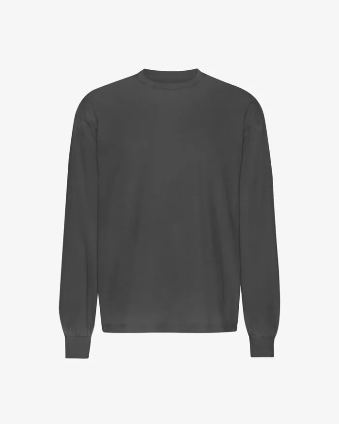 Men TShirts Colorful Standard Oversized Organic LS TShirt Faded Black