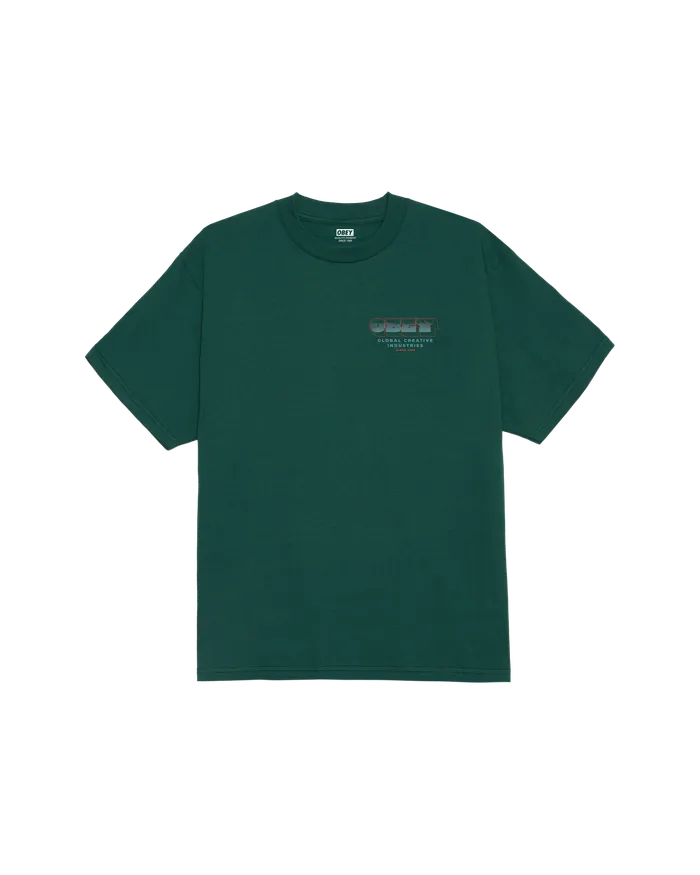 Men TSHIRTS OBEY Clothing MEASURE TWICE CLASSIC TSHIRT Rain Forest