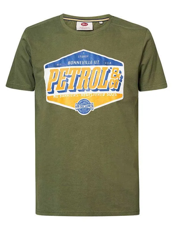 Men TShirts Petrol Industries Artwork TShirt Dusty Army