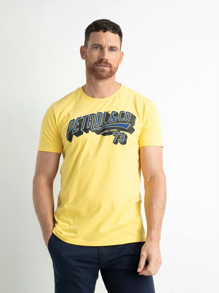 Men TShirts Petrol Industries Artwork TShirt Fresh Lemon