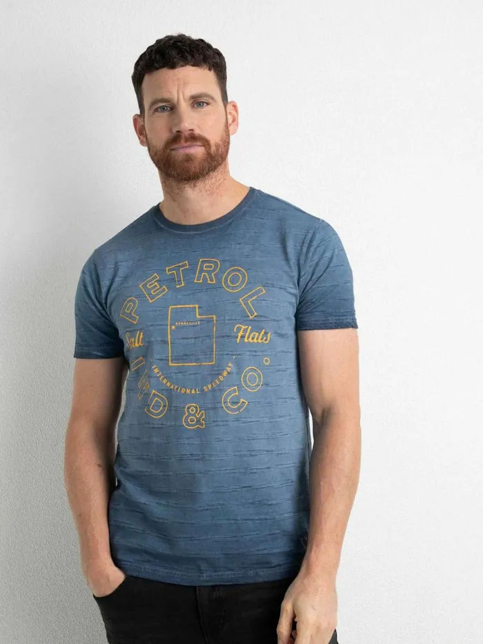 Men TShirts Petrol Industries Artwork TShirt Midnight Navy