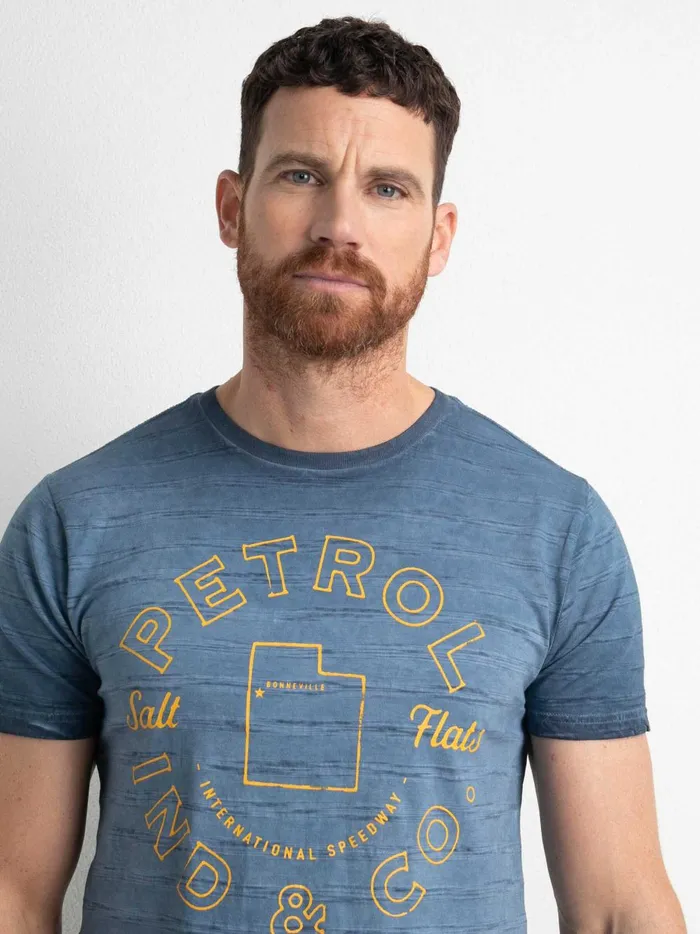 Men TShirts Petrol Industries Artwork TShirt Midnight Navy