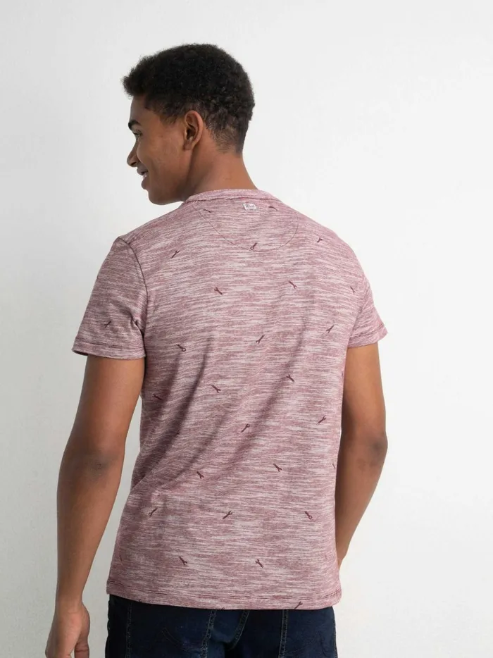 Men TShirts Petrol Industries MiniPrint TShirt Light Burgundy