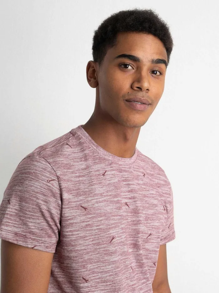 Men TShirts Petrol Industries MiniPrint TShirt Light Burgundy