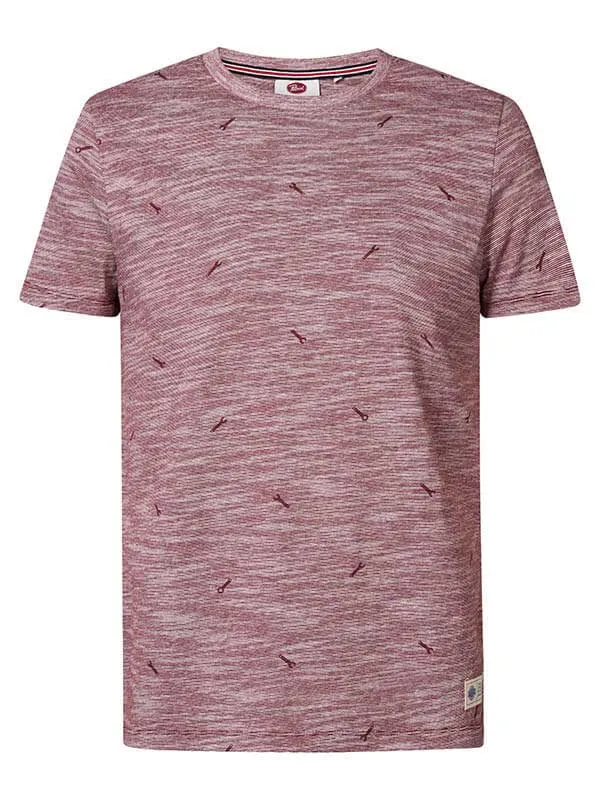 Men TShirts Petrol Industries MiniPrint TShirt Light Burgundy
