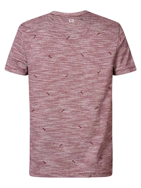 Men TShirts Petrol Industries MiniPrint TShirt Light Burgundy