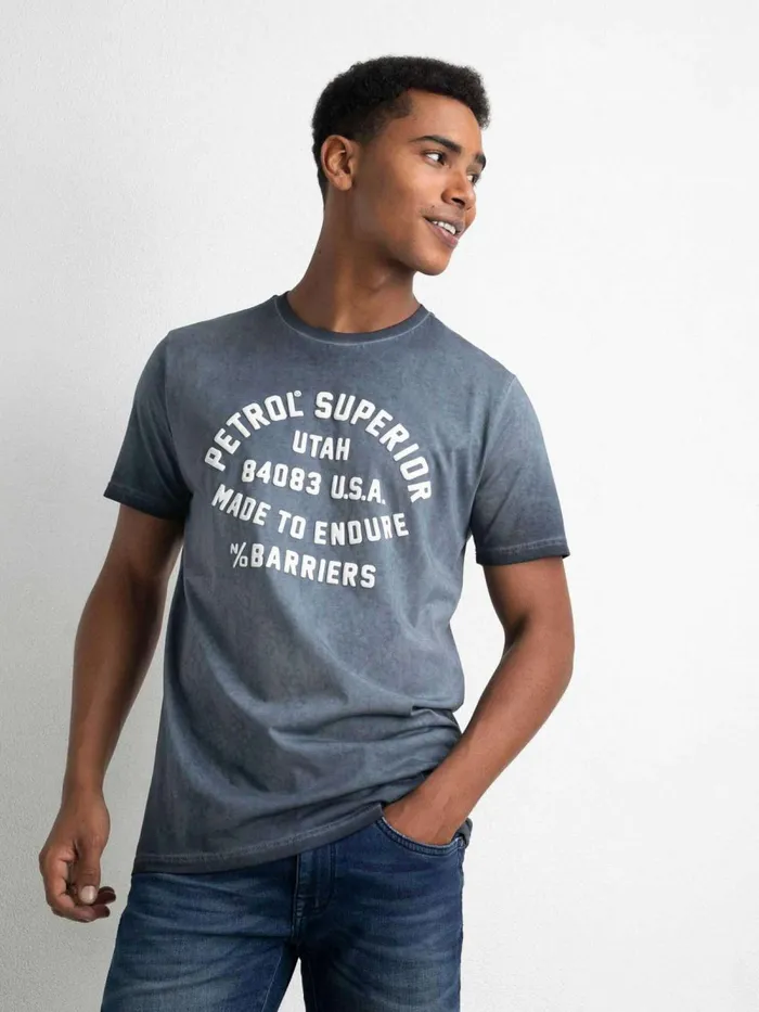 Men TShirts Petrol Industries Summery TShirt Raven Grey