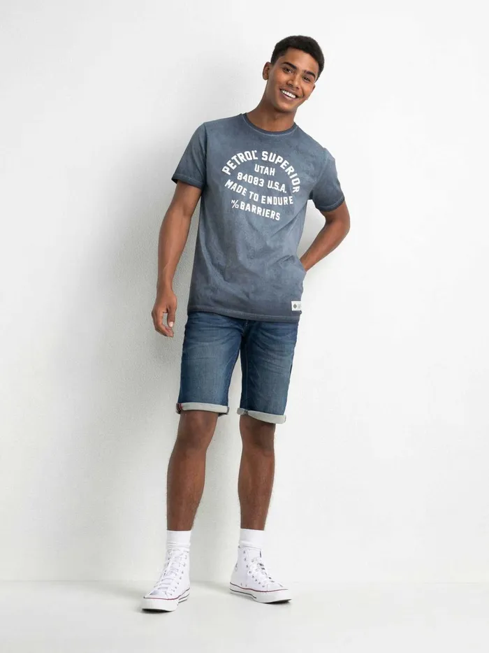 Men TShirts Petrol Industries Summery TShirt Raven Grey