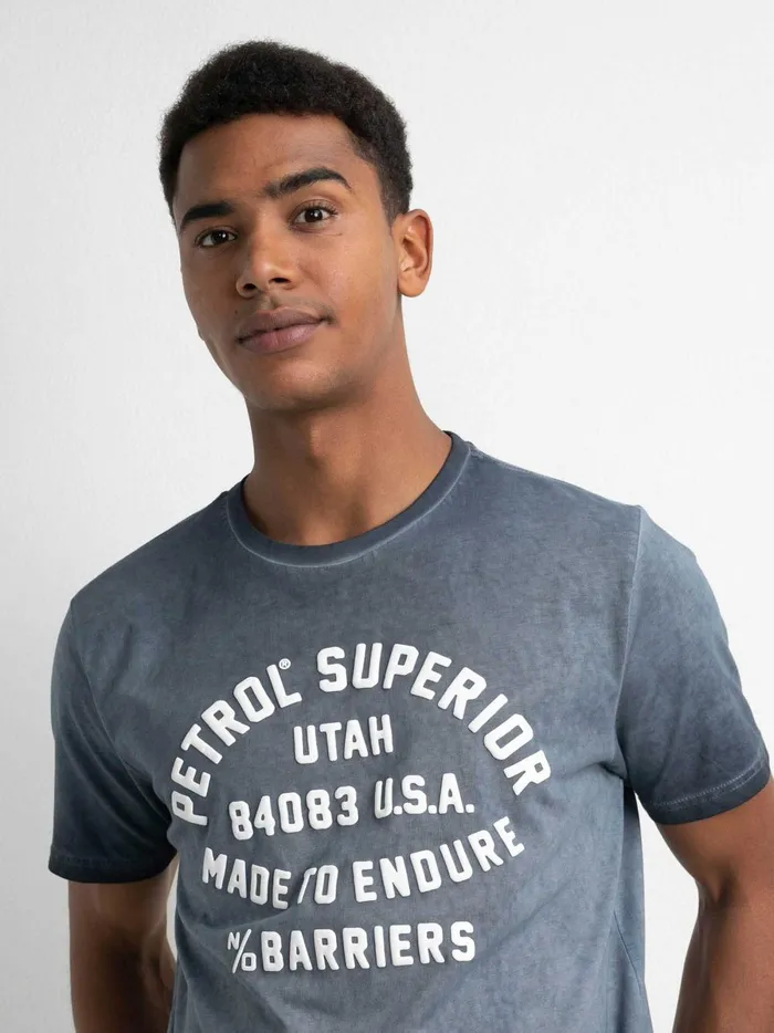 Men TShirts Petrol Industries Summery TShirt Raven Grey