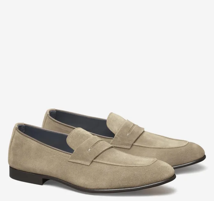 Men Taylor Penny Loafer Taupe Italian Suede JohnstonandMurphy SlipOns and Loafers Men Taylor Penny Loafer Taupe Italian Suede JohnstonandMurphy SlipOns and Loafers