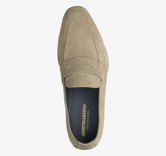Men Taylor Penny Loafer Taupe Italian Suede JohnstonandMurphy SlipOns and Loafers Men Taylor Penny Loafer Taupe Italian Suede JohnstonandMurphy SlipOns and Loafers
