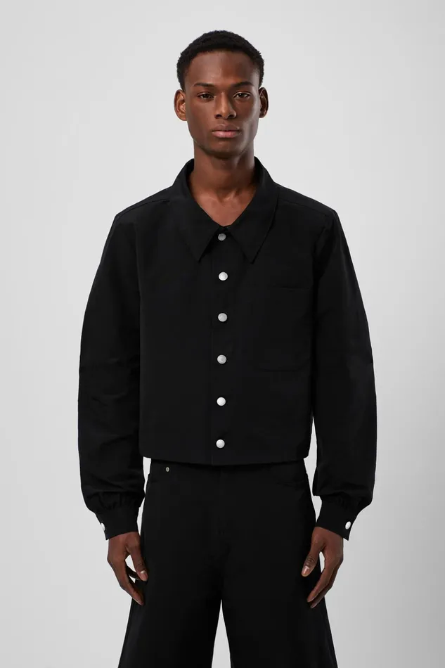 Men Tech Shirt Black CottonNylon Shirt Camper Tops