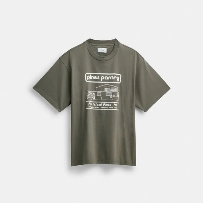Men Tops and Bottoms Coach T Shirt With Pines Pantry Graphic Medium Grey