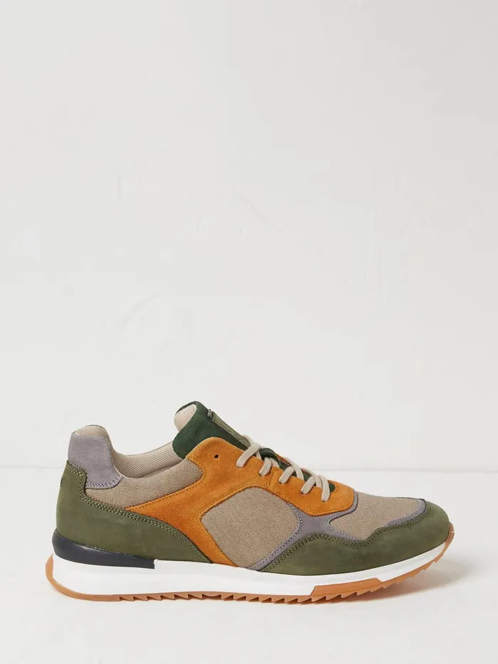 Men Trainers Fat Face Oakes Green Leather Trainers
