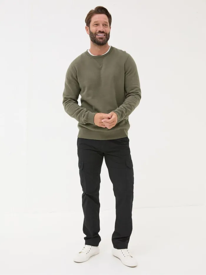 Men Trousers and Chinos Fat Face Breakyard Black Cargo Trousers