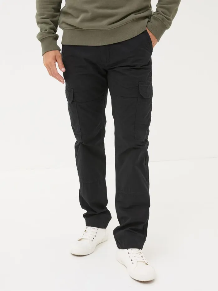 Men Trousers and Chinos Fat Face Breakyard Black Cargo Trousers