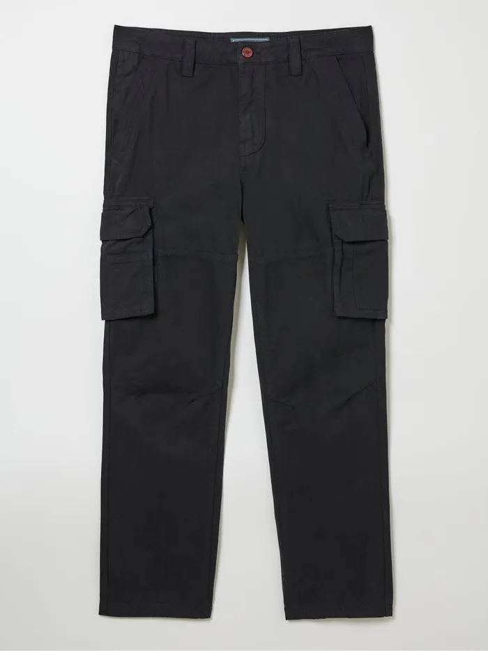 Men Trousers and Chinos Fat Face Breakyard Black Cargo Trousers