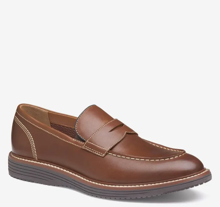 Men Upton Penny Loafer Tan Full Grain JohnstonandMurphy SlipOns and Loafers
