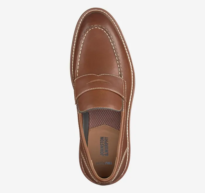 Men Upton Penny Loafer Tan Full Grain JohnstonandMurphy SlipOns and Loafers Men Upton Penny Loafer Tan Full Grain JohnstonandMurphy SlipOns and Loafers