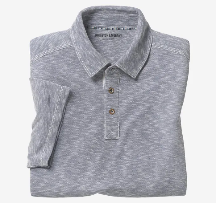 Men Vintage Slub Polo Indigo JohnstonandMurphy Polos and Tees