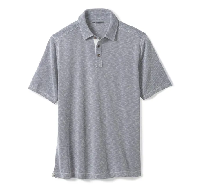 Men Vintage Slub Polo Indigo JohnstonandMurphy Polos and Tees Men Vintage Slub Polo Indigo JohnstonandMurphy Polos and Tees