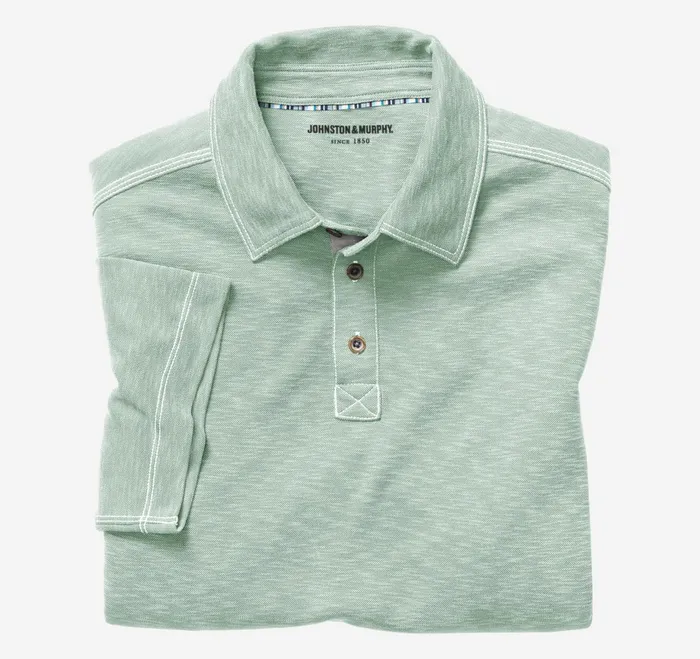 Men Vintage Slub Polo Mint JohnstonandMurphy Polos and Tees