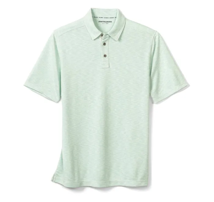 Men Vintage Slub Polo Mint JohnstonandMurphy Polos and Tees Men Vintage Slub Polo Mint JohnstonandMurphy Polos and Tees