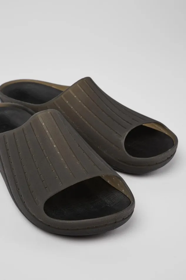 Men Wabi Black Monomaterial Sandals Camper Non Leather Shoes