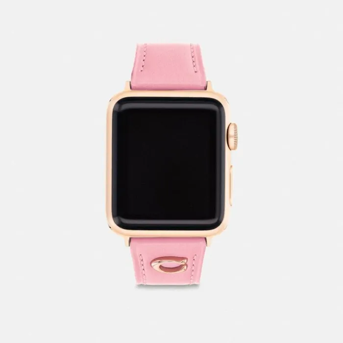 Men Watches Coach Apple Watch Strap 38 Mm 40 Mm And 41 Mm Flower Pink