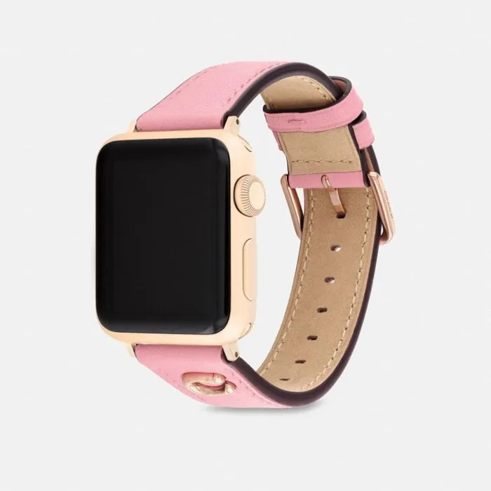 Men Watches Coach Apple Watch Strap 38 Mm 40 Mm And 41 Mm Flower Pink
