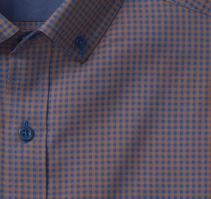 Men Xc4 LongSleeve StretchWoven Shirt Brownnavy Gingham JohnstonandMurphy Shirts Men Xc4 LongSleeve StretchWoven Shirt Brownnavy Gingham JohnstonandMurphy Shirts