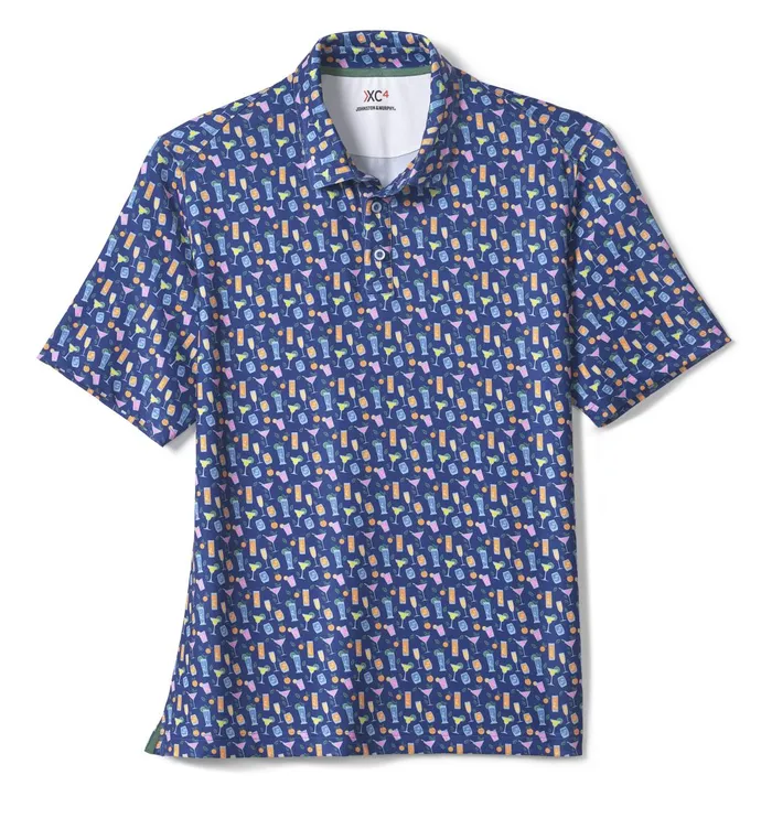 Men Xc4 Performance Polo Navy Cocktail JohnstonandMurphy Polos and Tees Men Xc4 Performance Polo Navy Cocktail JohnstonandMurphy Polos and Tees