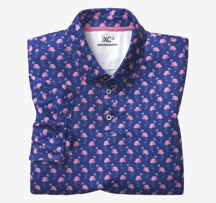 Men Xc4 Performance Polo Navy Flamingo JohnstonandMurphy Polos and Tees Men Xc4 Performance Polo Navy Flamingo JohnstonandMurphy Polos and Tees