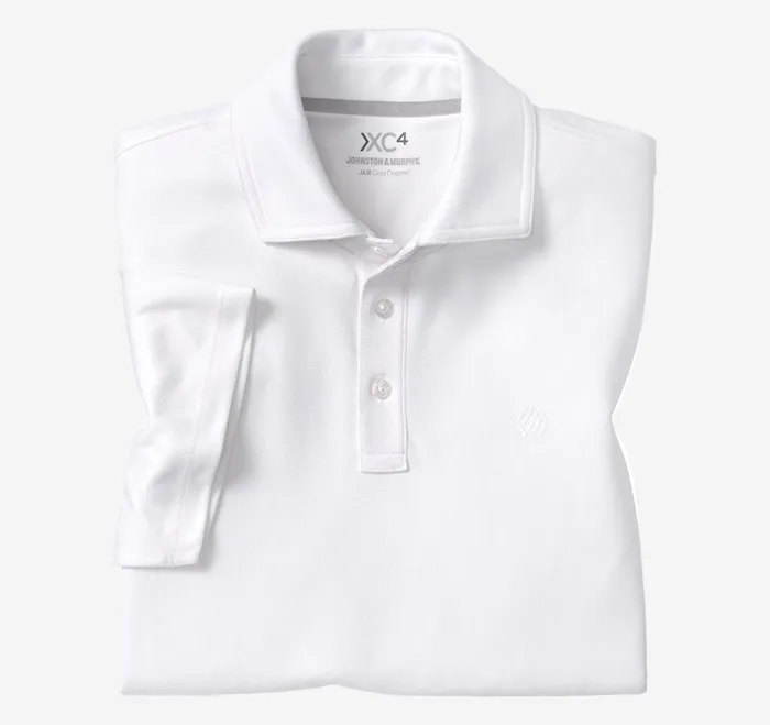 Men Xc4 Performance Solid Polo Cool Degree White JohnstonandMurphy Polos and Tees Men Xc4 Performance Solid Polo Cool Degree White JohnstonandMurphy Polos and Tees