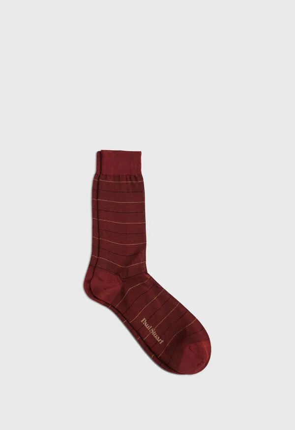 Mens Paulstuart Cotton Horizontal Stripe Sock Black Socks