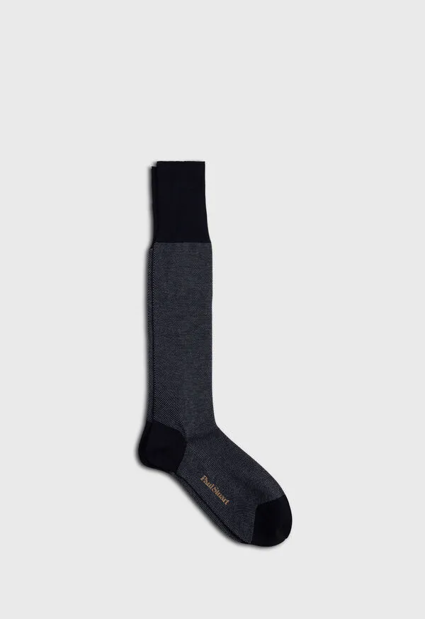 Mens Paulstuart Textured Oxford Dress Sock Black Socks