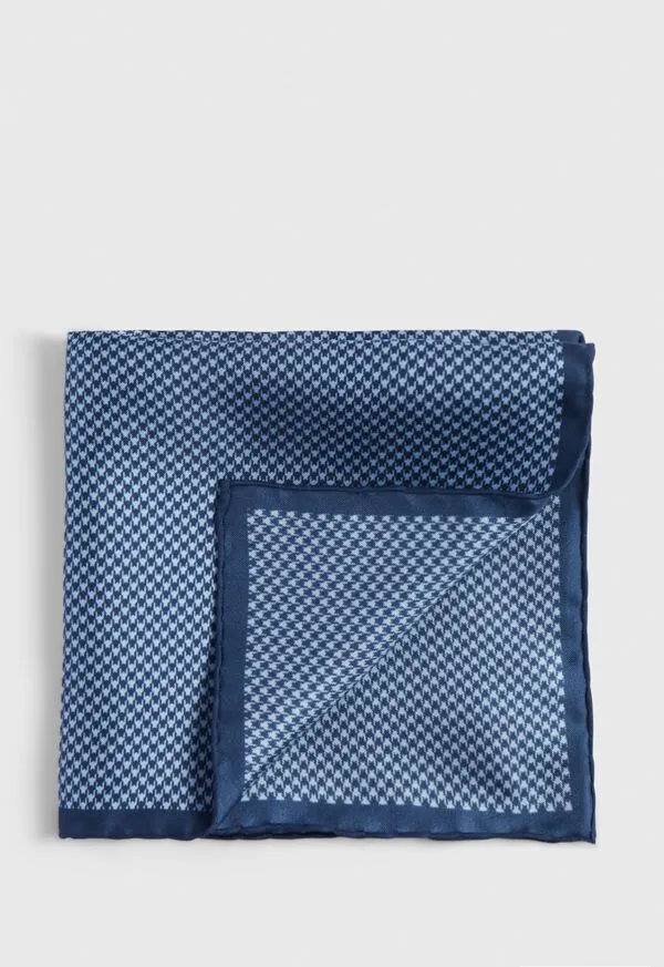 Mens Pocket Squares Paulstuart Printed Silk Houndstooth Pocket Square Black