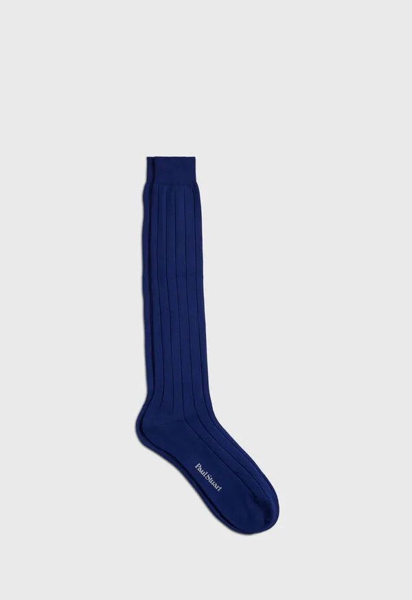 Mens Socks Paulstuart Pima Cotton Wide Rib Sock Black