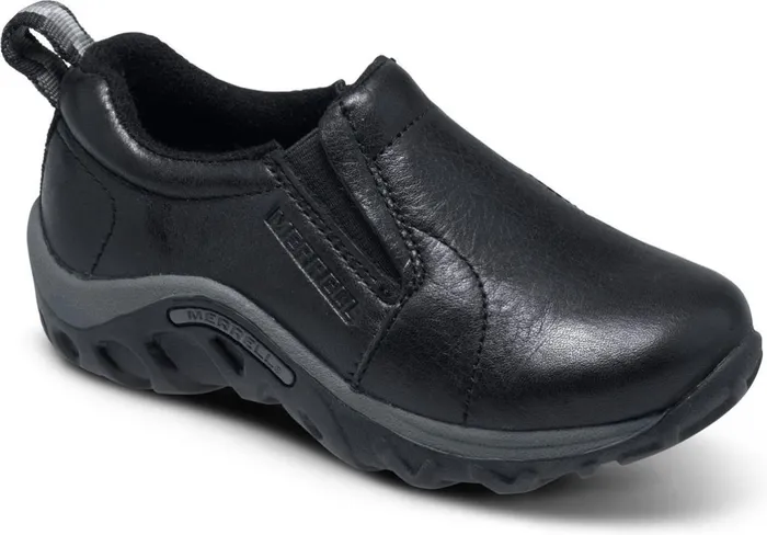 Merrell Easy On Easy Off Kids Big Jungle Moc Leather Black