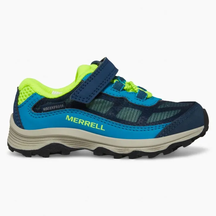 Merrell Easy On Easy Off Kids Little Moab Speed Low AC Jr Waterproof Sneaker Navyhi Viz