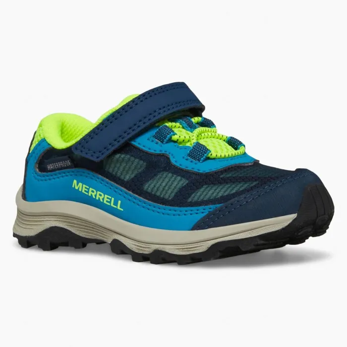 Merrell Easy On Easy Off Kids Little Moab Speed Low AC Jr Waterproof Sneaker Navyhi Viz