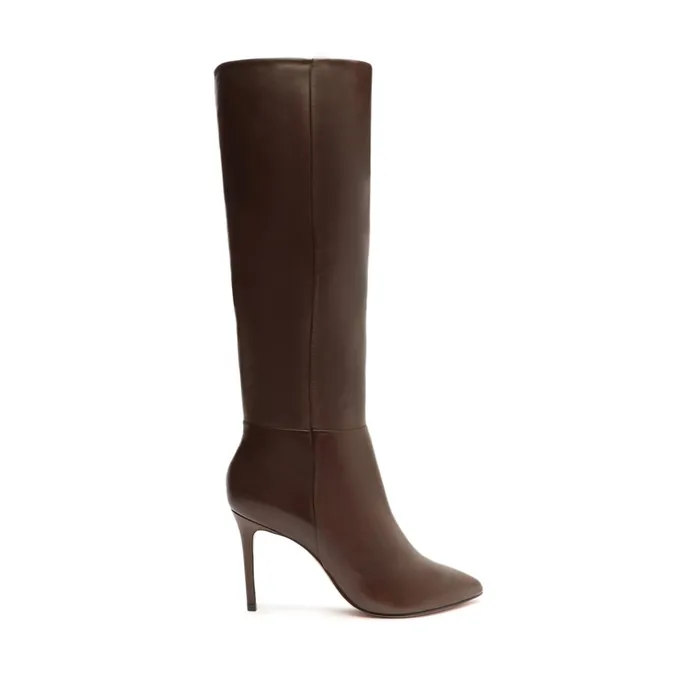 Mikki Up Leather Boot Dark Chocolate Women Schutz Shoes Mikki Boots