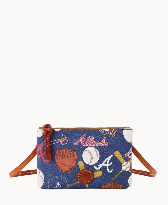 MLB Braves Top Zip Crossbody Braves Woman Dooney and Bourke Crossbodies