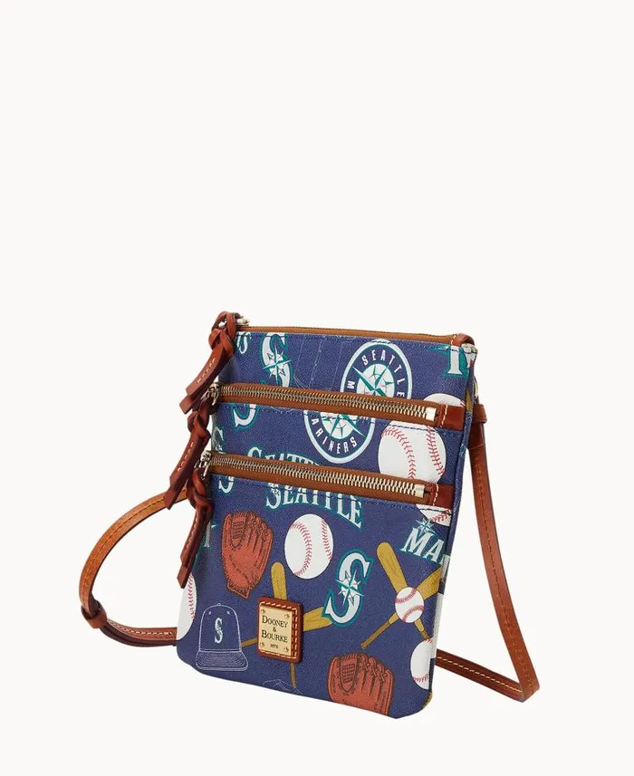 MLB Mariners N S Triple Zip Crossbody Mariners Woman Dooney and Bourke Crossbodies MLB Mariners N S Triple Zip Crossbody Mariners Woman Dooney and Bourke Crossbodies