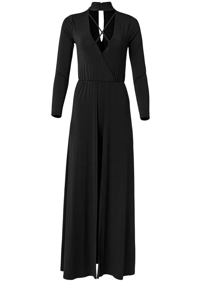 Mockneck Strappy Romper Black Women VENUS Rompers