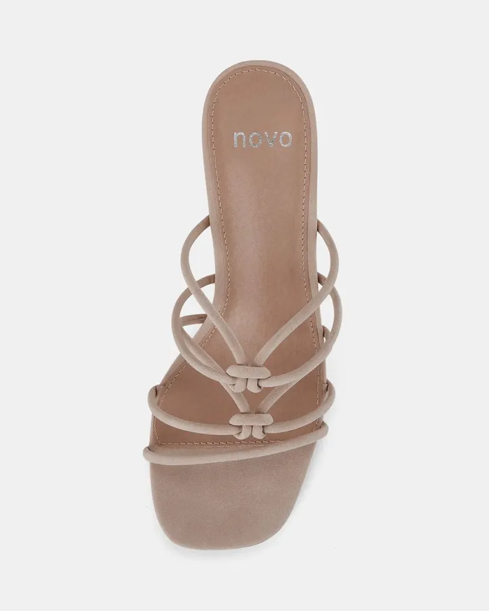 MODENA NUDE Open Toe Heels Party NOVO Shoes Women