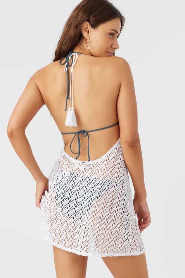 MONA MINI CROCHET LACE COVERUP DRESS White Women O039NEILL Swim