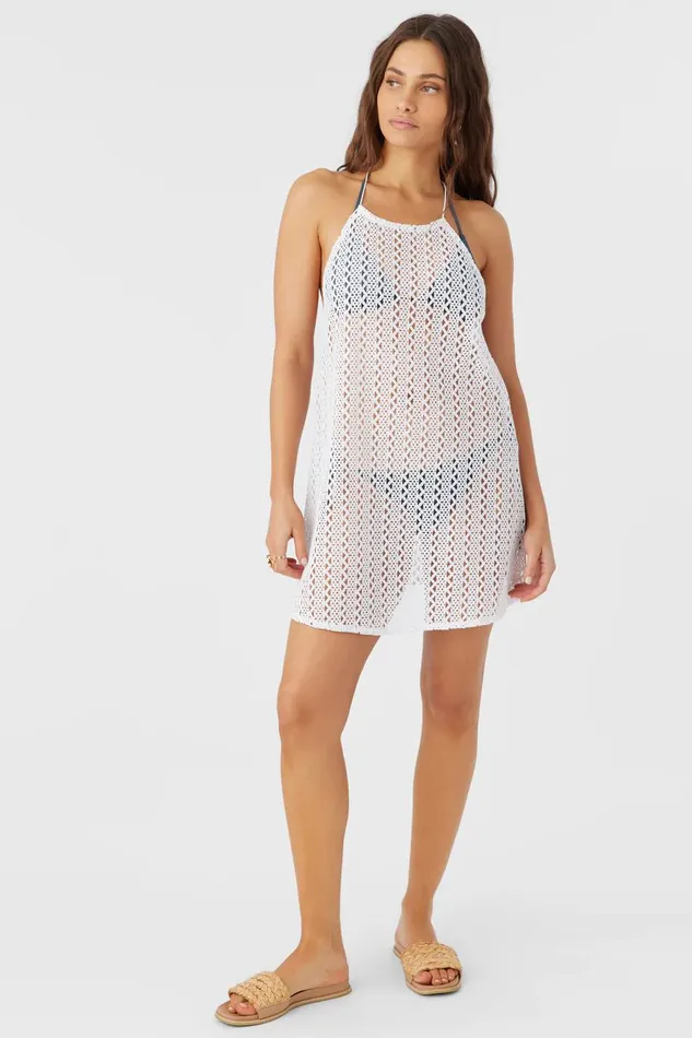 MONA MINI CROCHET LACE COVERUP DRESS White Women O039NEILL Swim