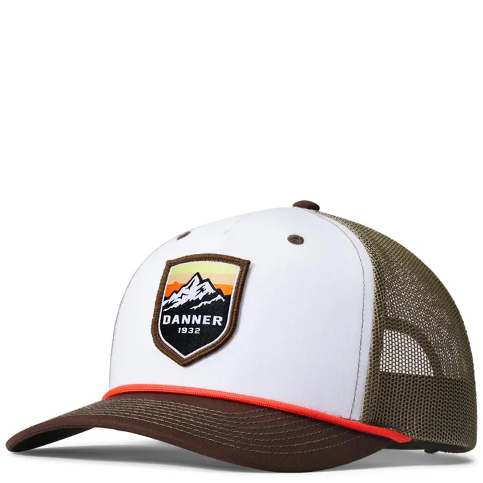 Mountain Crest Trucker Hat WhiteLodenBrown Men Danner Hats